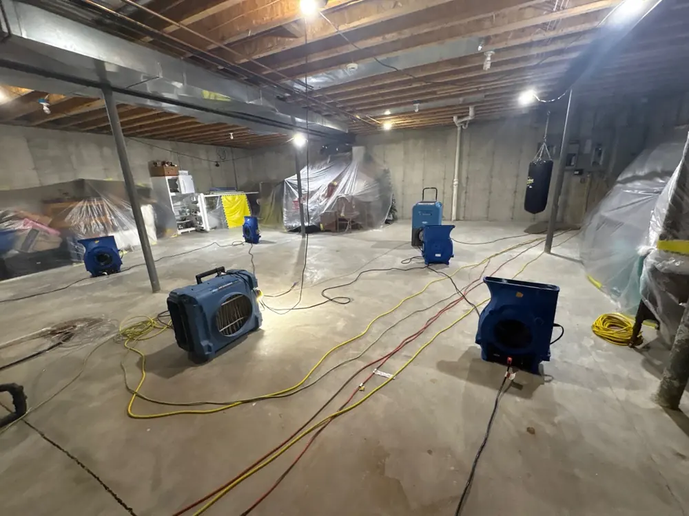 Restoration equipment on a Huntington Beach job