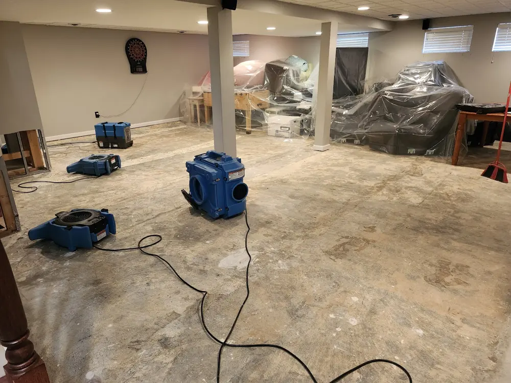 Restoration equipment on a Huntington Beach job